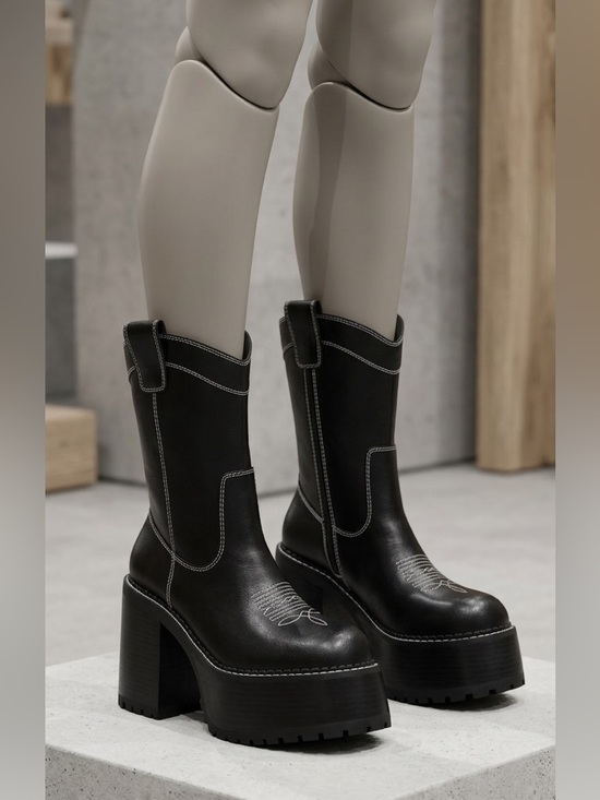 Dolls Kill Shoes - 🖤🖤Dolls-kill Black Platform Western Boots🖤🖤